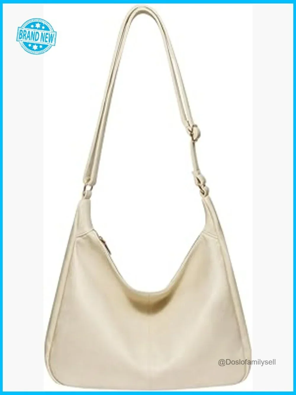 Foldable Vegan Leather Slouchy Hobo Tote Bag Adjustable Shoulder Strap Handbag